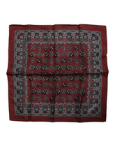 Dolce & Gabbana Maroon Monkey Print Silk Square Foulard Scarf